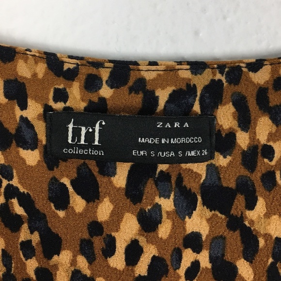Zara Trf Leopard Print Faux Wrap V-Neck Blouse in Animal Print - Picture 7 of 9